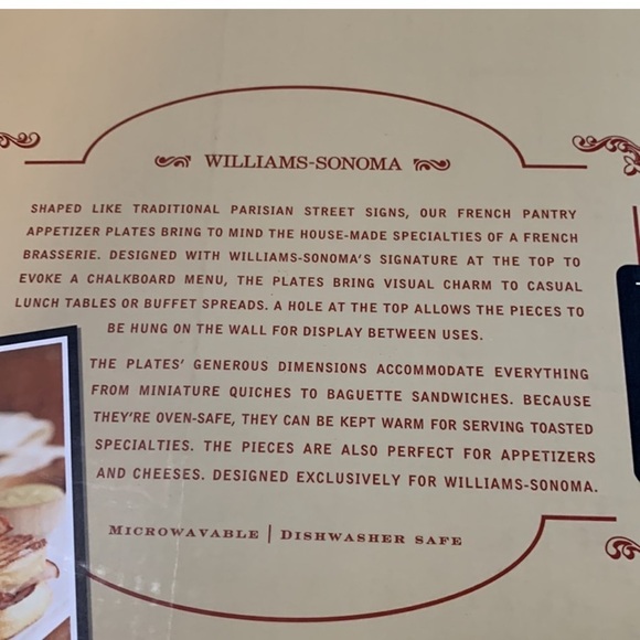 Williams Sonoma French Pantry Appetizer Plates- Set Of 2 - Picture 13 of 16